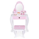 Toaletka dziecięca zabawkowa duża z lustrem taborecikiem 7 dodatków ECOTOYS