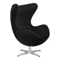 Fotel Jajo Velvet czarne/ srebrna