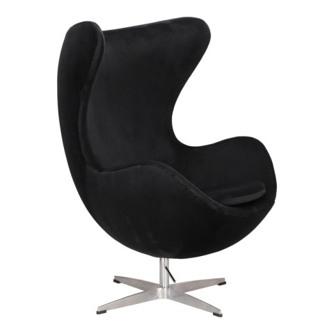 Fotel Jajo Velvet czarne/ srebrna