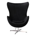 Fotel Jajo Velvet czarne/ srebrna