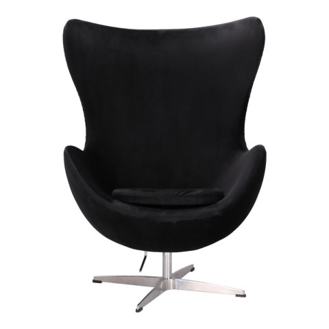 Fotel Jajo Velvet czarne/ srebrna