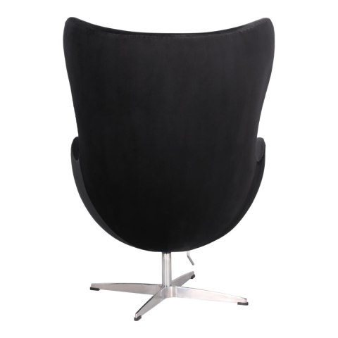 Fotel Jajo Velvet czarne/ srebrna