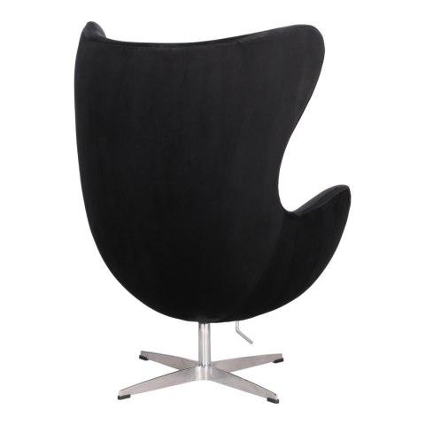 Fotel Jajo Velvet czarne/ srebrna