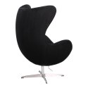Fotel Jajo Velvet czarne/ srebrna