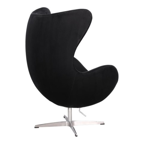Fotel Jajo Velvet czarne/ srebrna