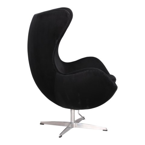 Fotel Jajo Velvet czarne/ srebrna