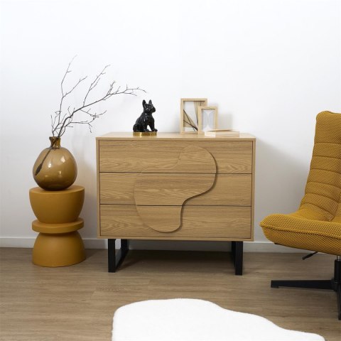 Komoda Calypso z 3 szufladami dąb/czarna