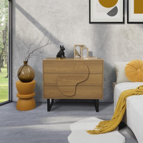 Komoda Calypso z 3 szufladami dąb/czarna