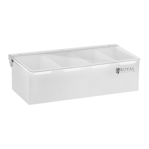 Pojemniki barmańskie z polipropylenu na dodatki do drinków 4 szt. + Obudowa