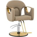 Fotel fryzjerski barberski z podnóżkiem BARTON - beżowy