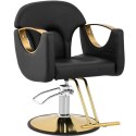 Fotel fryzjerski barberski z podnóżkiem BARTON - czarny