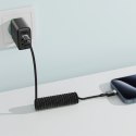 Kabel przewód spiralny USB-C - USB-C 480Mb/s 3A 1.2m - czarny