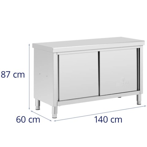 Stół blat roboczy centralny z szafką przelotową STAL 140 x 60 cm