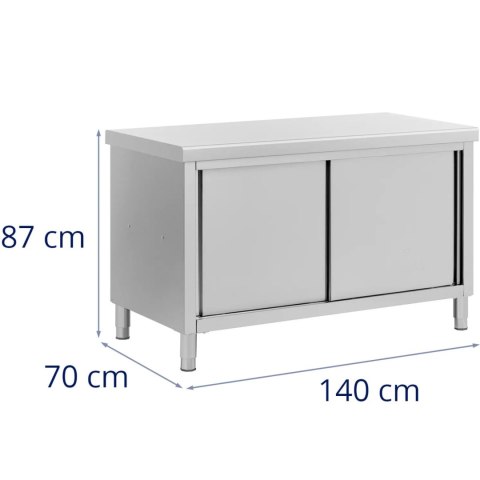 Stół blat roboczy centralny z szafką przelotową STAL 140 x 70 cm