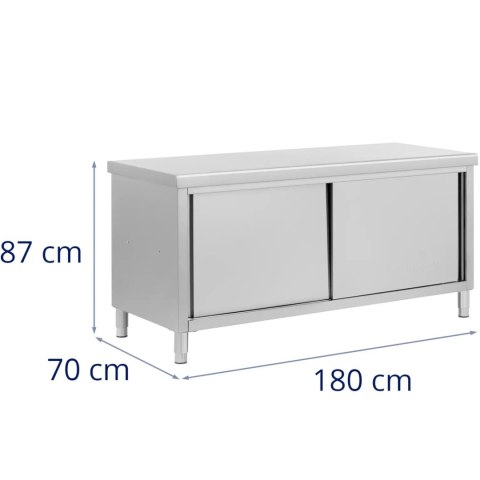 Stół blat roboczy centralny z szafką przelotową STAL 180 x 70 cm