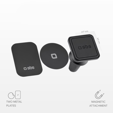 Magnetyczny uchwyt samochodowy na smartfona do kratki nawiewu - czarny