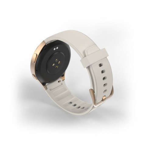 Smartwatch Hama 8900 GPS AMOLED 1.32'' z beżowym paskiem silikonowym - złoty