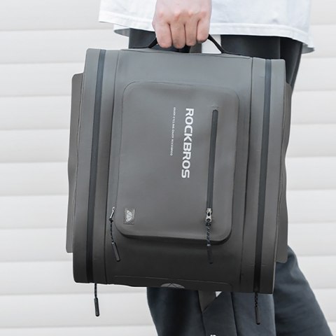 Sakwa rowerowa wodoodporna kufer na bagażnik 14l - szary