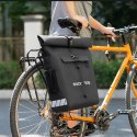 Sakwa rowerowa z funkcją plecaka wodoodporna z zaczepem na kask 18l - czarna
