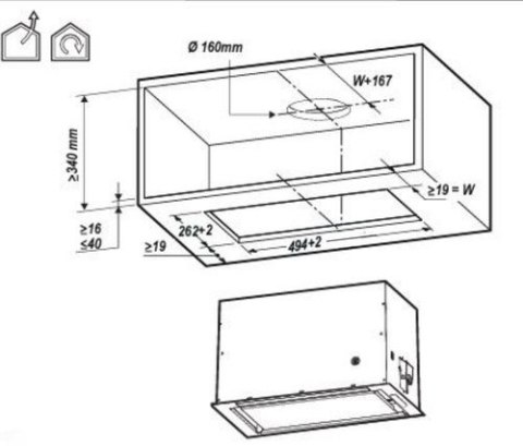 Okap podszafkowy do zabudowy ELICA LANE BL/A/72 PRF0165834 (WYPRZEDAŻ)