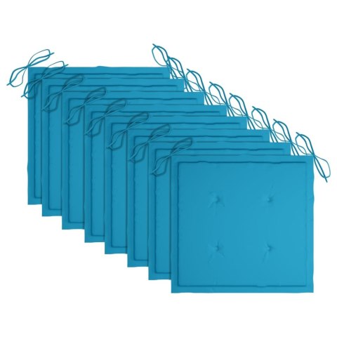 Krzesła ogrodowe z poduszkami, 8 szt., lite drewno tekowe