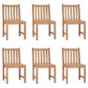 Krzesła ogrodowe, 6 szt., lite drewno tekowe