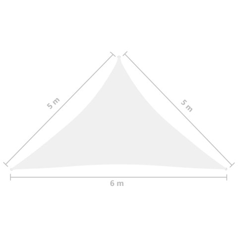 Żagiel ogrodowy, tkanina Oxford, trójkątny, 5x5x6 m, biały