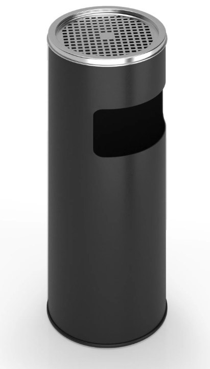 Kosz na śmieci z popielniczką, 17 l, czarny