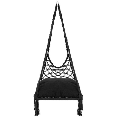 HAMAK AŻUROWY FOTEL WISZĄCY 60x60x120CM Z PODUSZKĄ CIEMNO SZARY