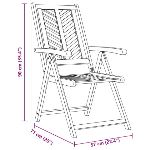 Krzesła ogrodowe 4 szt. z solidnego drewna akacjowego
