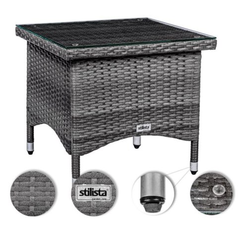 Stilista Stolik Polyratan, 50 x 50 cm, kremowy