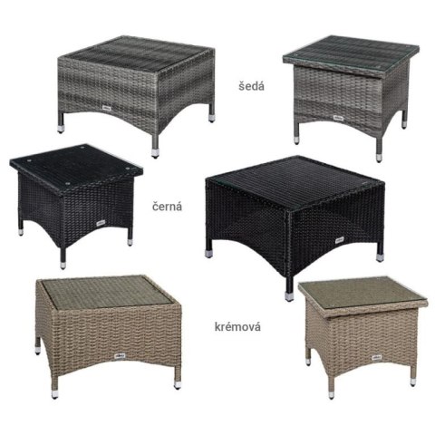 Stilista Stolik Polyratan, 50 x 50 cm, kremowy