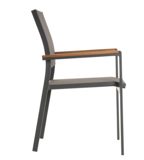 Metalowe krzesło ogrodowe, składane, antracytowe