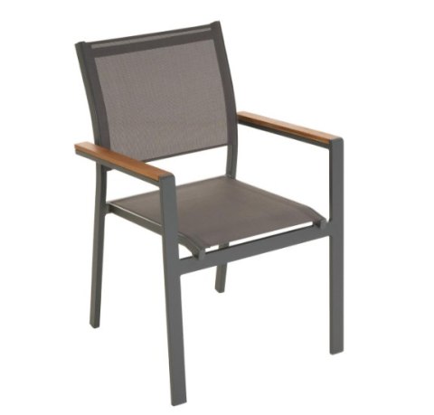 Metalowe krzesło ogrodowe, składane, antracytowe