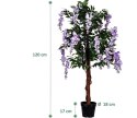 PLANTASIA Wisteria sztuczna 120 cm, kwiaty niebiesko-fioleto