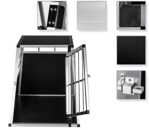 Aluminiowa skrzynia transportowa dla psów, 65 × 90 × 69 cm,
