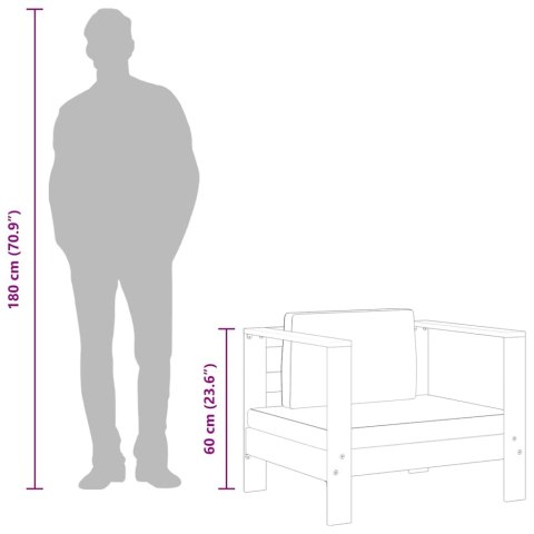 Fotel ogrodowy z poduszką, ciemnoszary, lite drewno akacjowe
