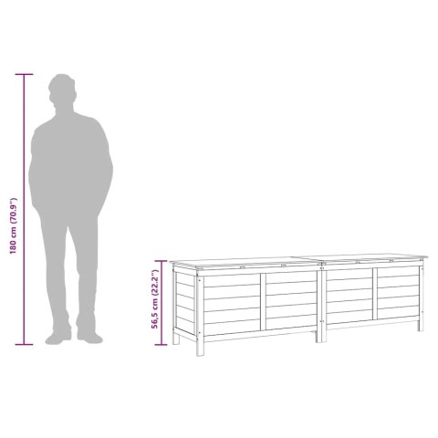 Skrzynia ogrodowa, antracytowa, 198,5x50x56,5cm, drewno jodłowe
