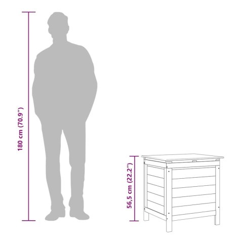 Skrzynia ogrodowa, biała, 50x49x56,5 cm, lite drewno jodłowe