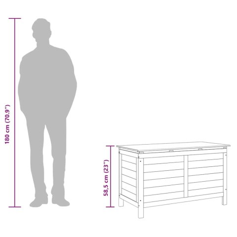 Skrzynia ogrodowa, biała, 99x49,5x58,5 cm, lite drewno jodłowe