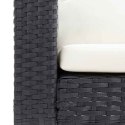 3-osobowa sofa ogrodowa z poduszkami, rattan PE, czarny
