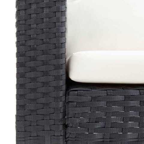 3-osobowa sofa ogrodowa z poduszkami, rattan PE, czarny