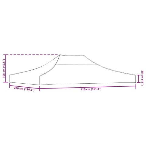 Dach do namiotu imprezowego, 4 x 3 m, żółty, 270 g/m²