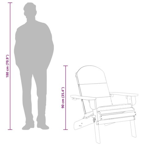 Krzesło ogrodowe Adirondack z poduszkami, lite drewno akacjowe