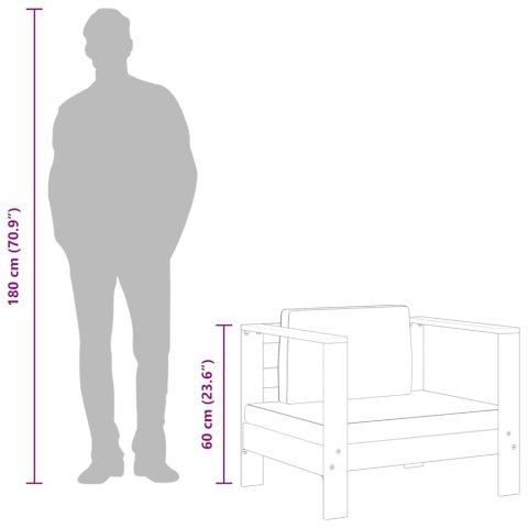 Krzesło ogrodowe z poduszką, kremowe, lite drewno akacjowe