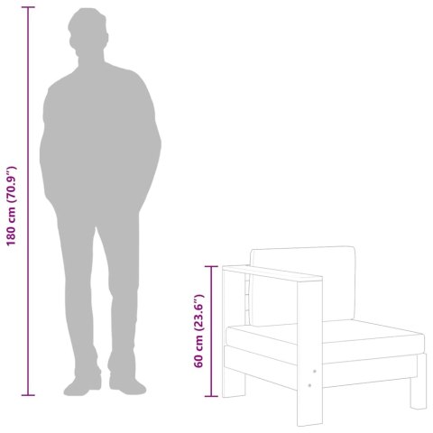 Moduł sofy środkowej, 1 podłokietnik, ciemnoszara poduszka