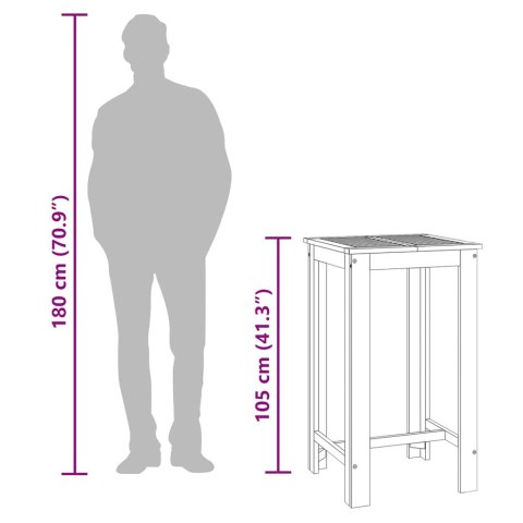 Ogrodowy stolik barowy, 60x60x105 cm, lite drewno akacjowe