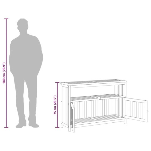 Ogrodowy stolik konsolowy, 110x35x75 cm, lite drewno akacjowe