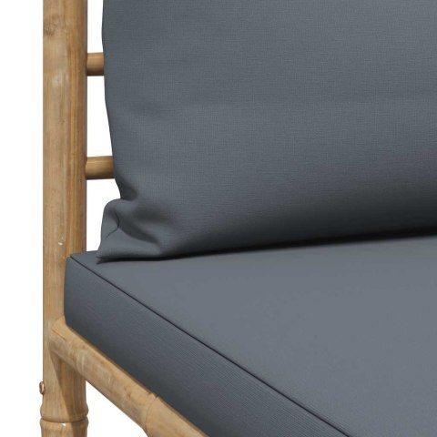 2-cz. zestaw mebli do ogrodu, ciemnoszare poduszki, bambus