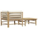 2-cz. zestaw mebli do ogrodu, śmietankowe poduszki, bambus